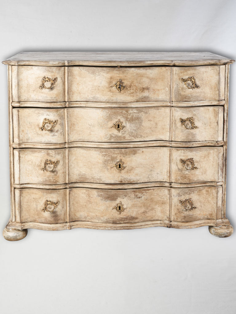Large Dutch 18th-Century Serpentine Commode in Oak w/ Layered Paint Finish - 37½"x 46"