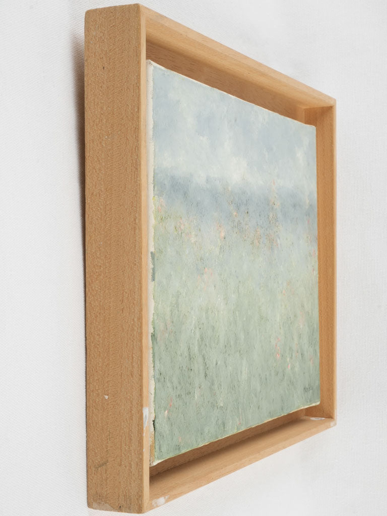 Contemporary landscape painting by Karibou - "Jardin sauvage” 16 ¼” x 13”