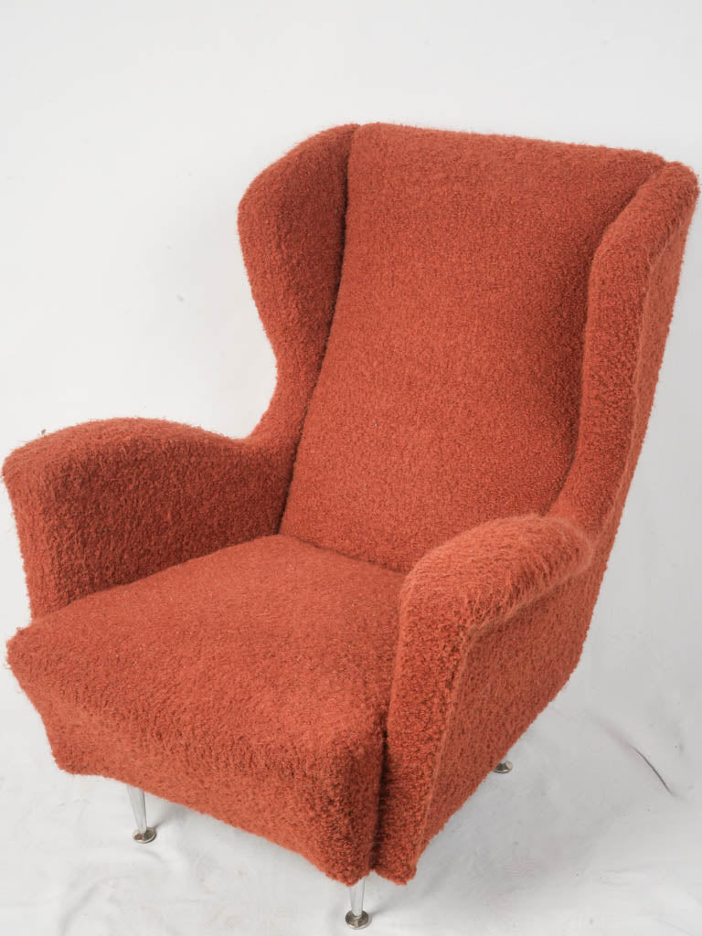 Mid-century bouclé upholstered chair