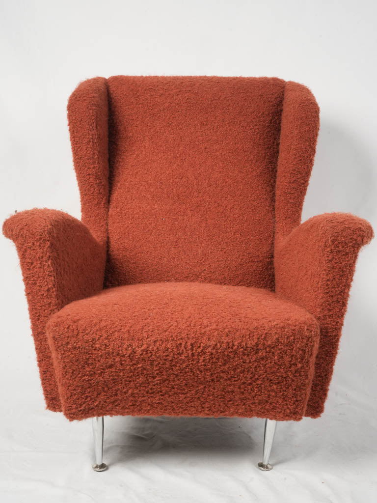 Burnt sienna fabric 1960s armchair