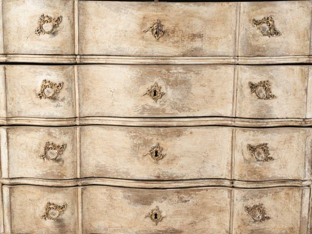 Large Dutch 18th-Century Serpentine Commode in Oak w/ Layered Paint Finish - 37½"x 46"