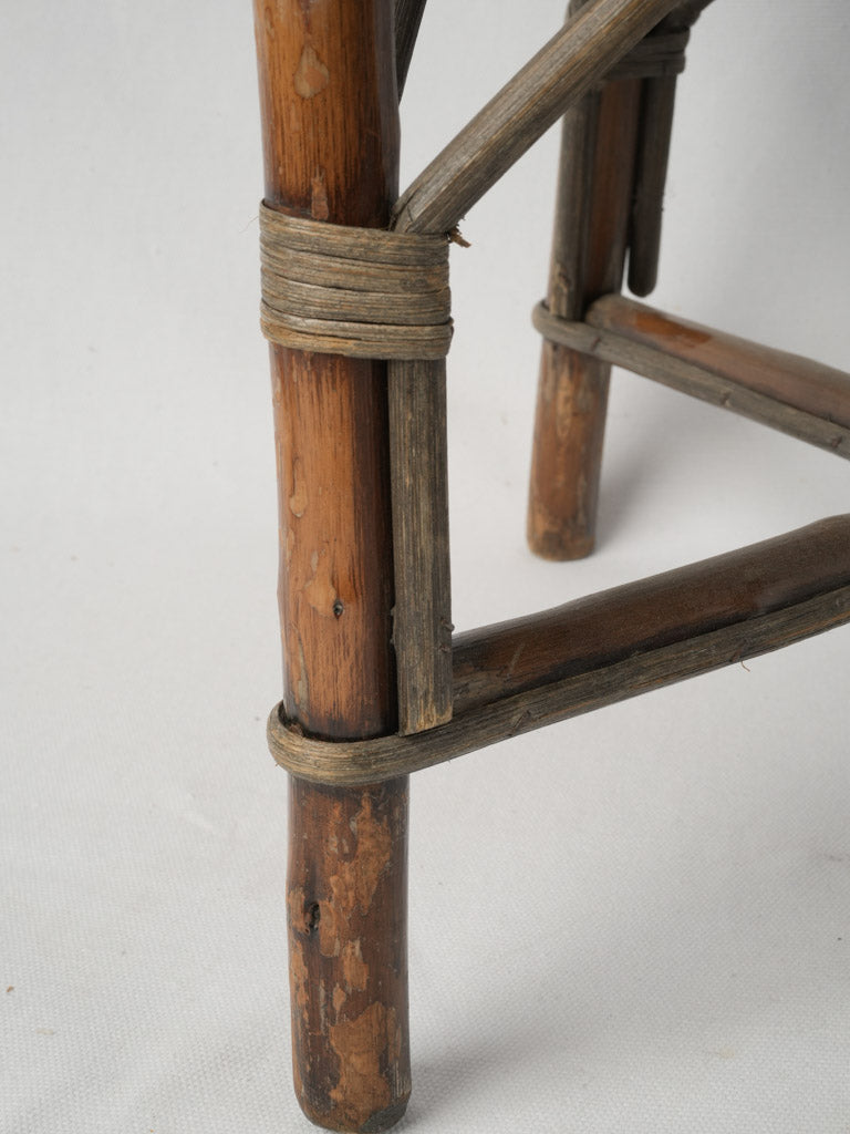 Rustic old grey wooden children's chair