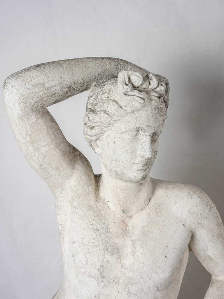 Weathered French garden statues concrete