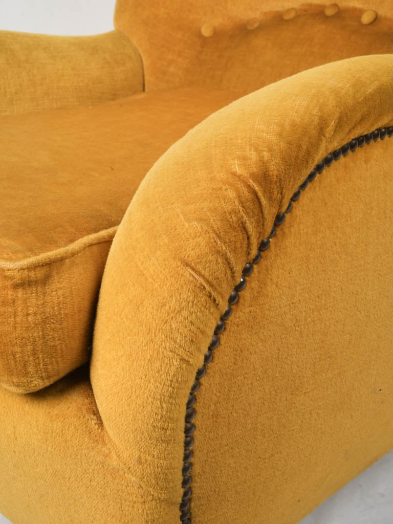 Chic mustard velvet statement armchair