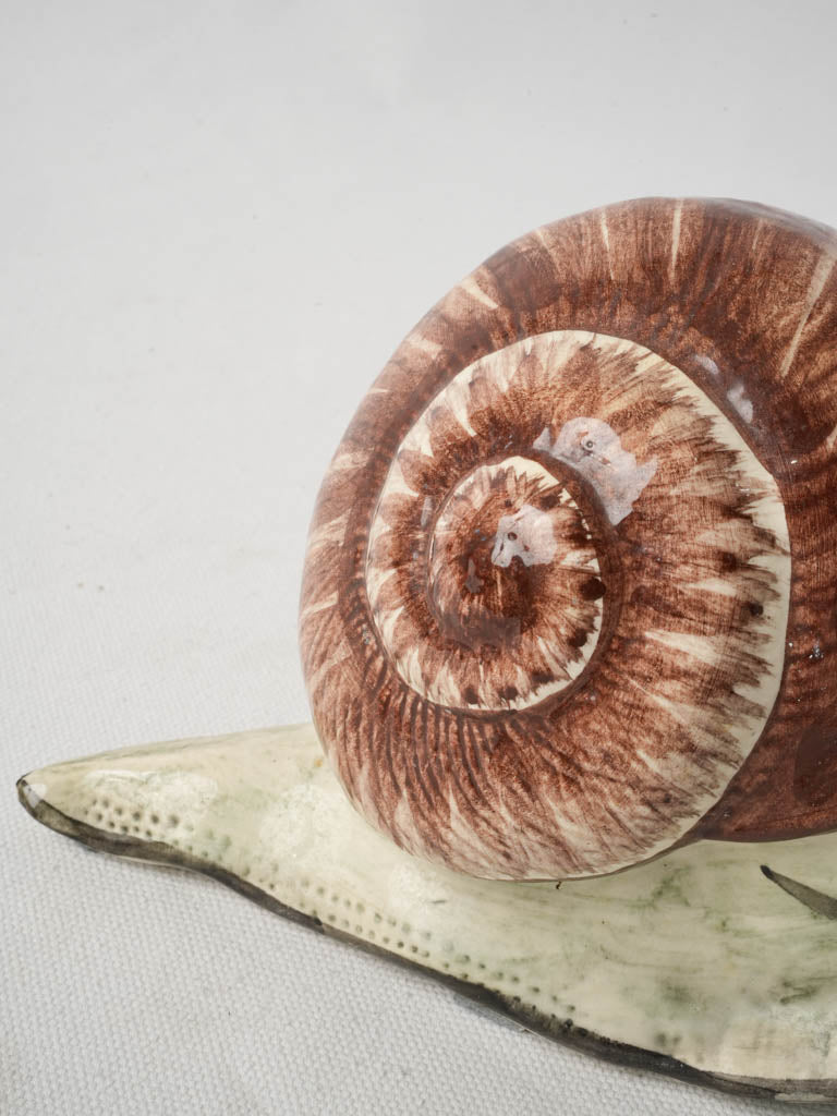Textured traditional Burgundy snail ornament