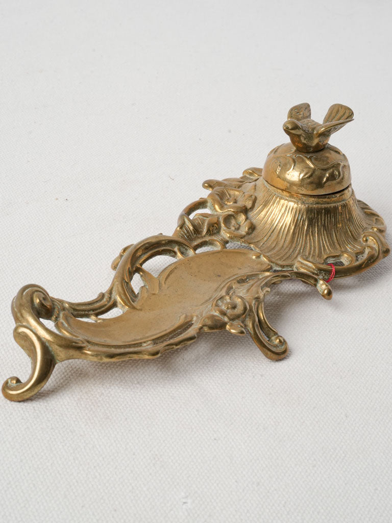 Whimsical bird finial pen holder