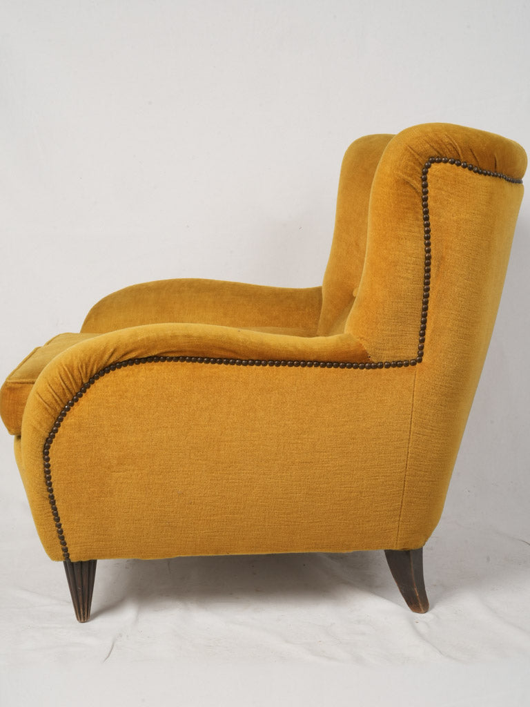 Exquisite velvet upholstered armchair