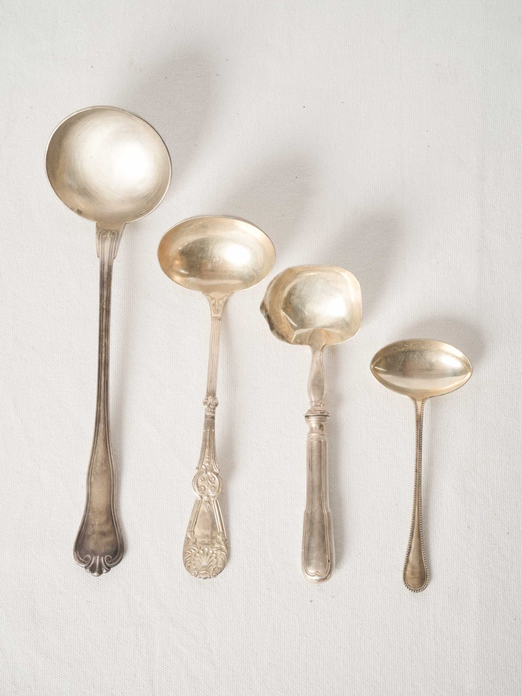 Set of Four Antique French Silver-Plated Ladles