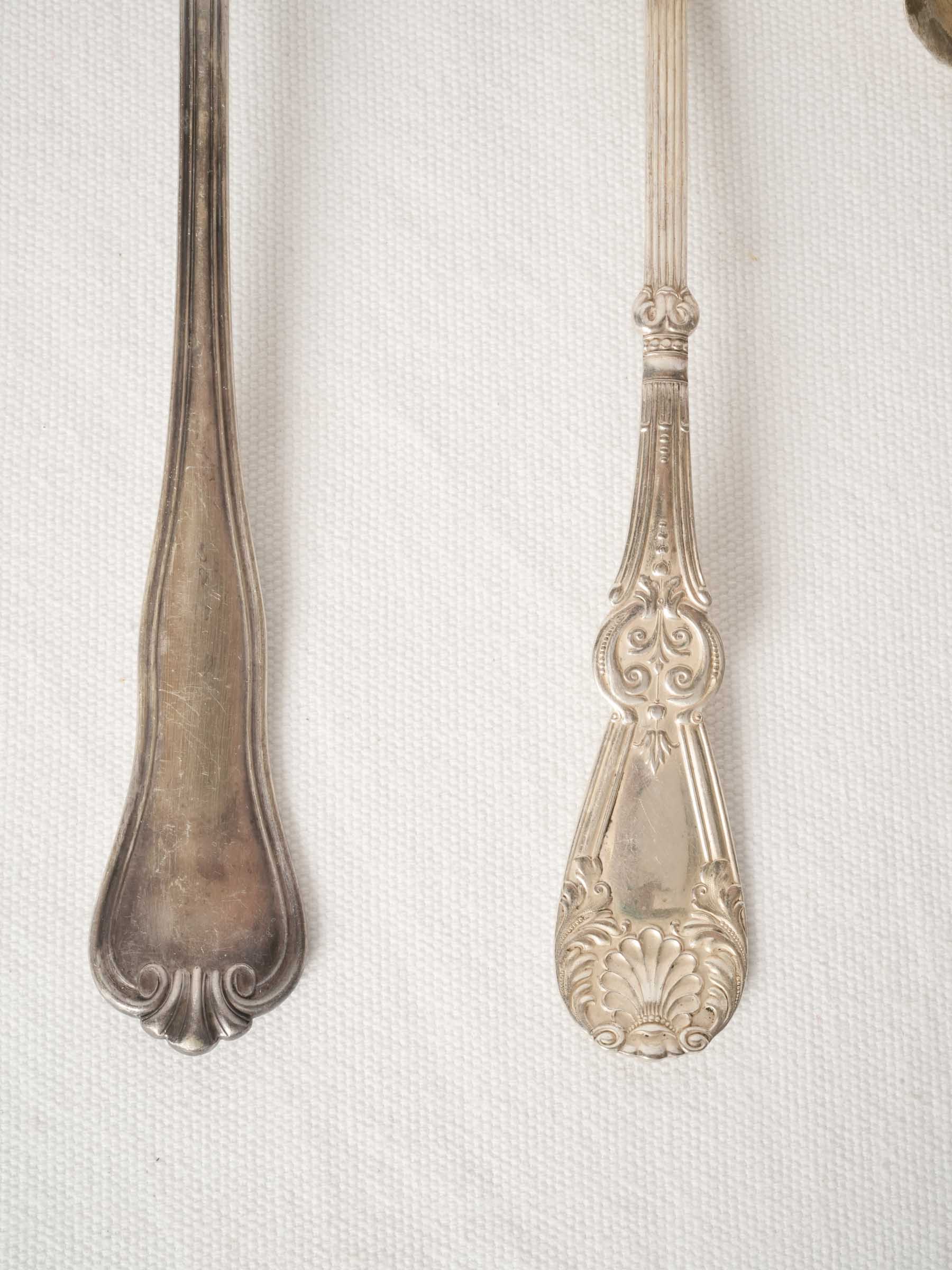 Set of Four Antique French Silver-Plated Ladles