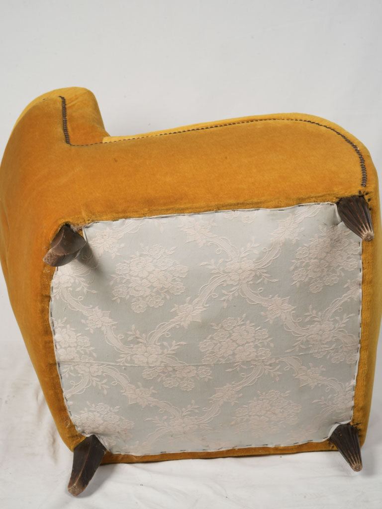 Stylish mustard velvet Italian armchair