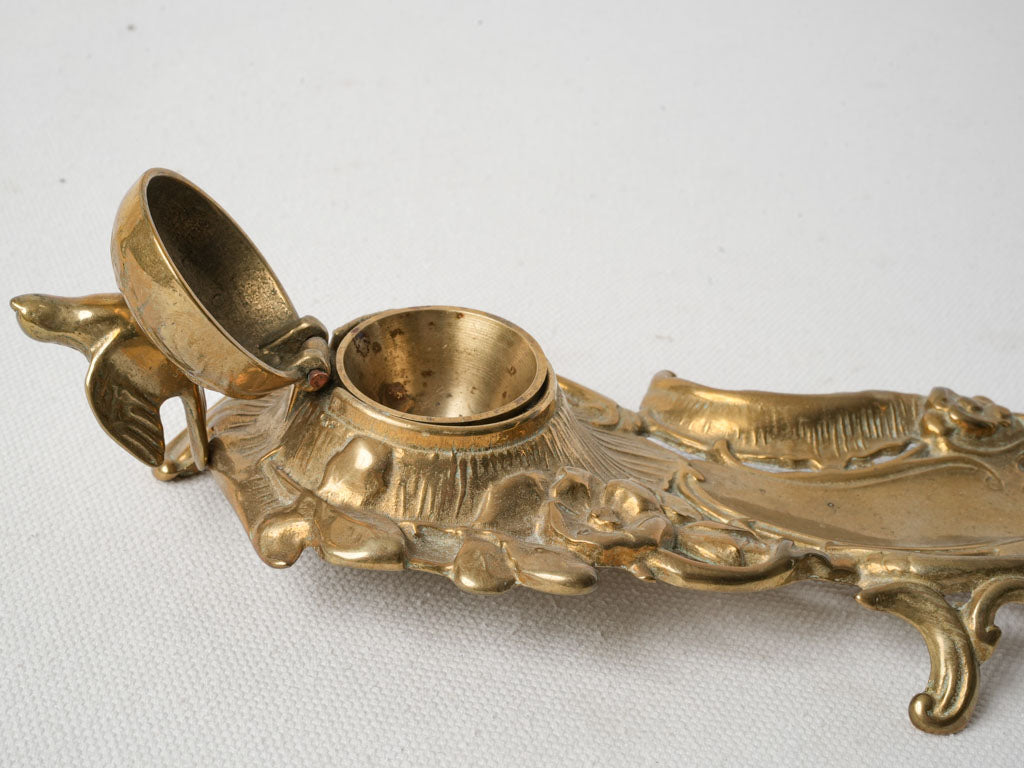 Delicate dove finial inkwell