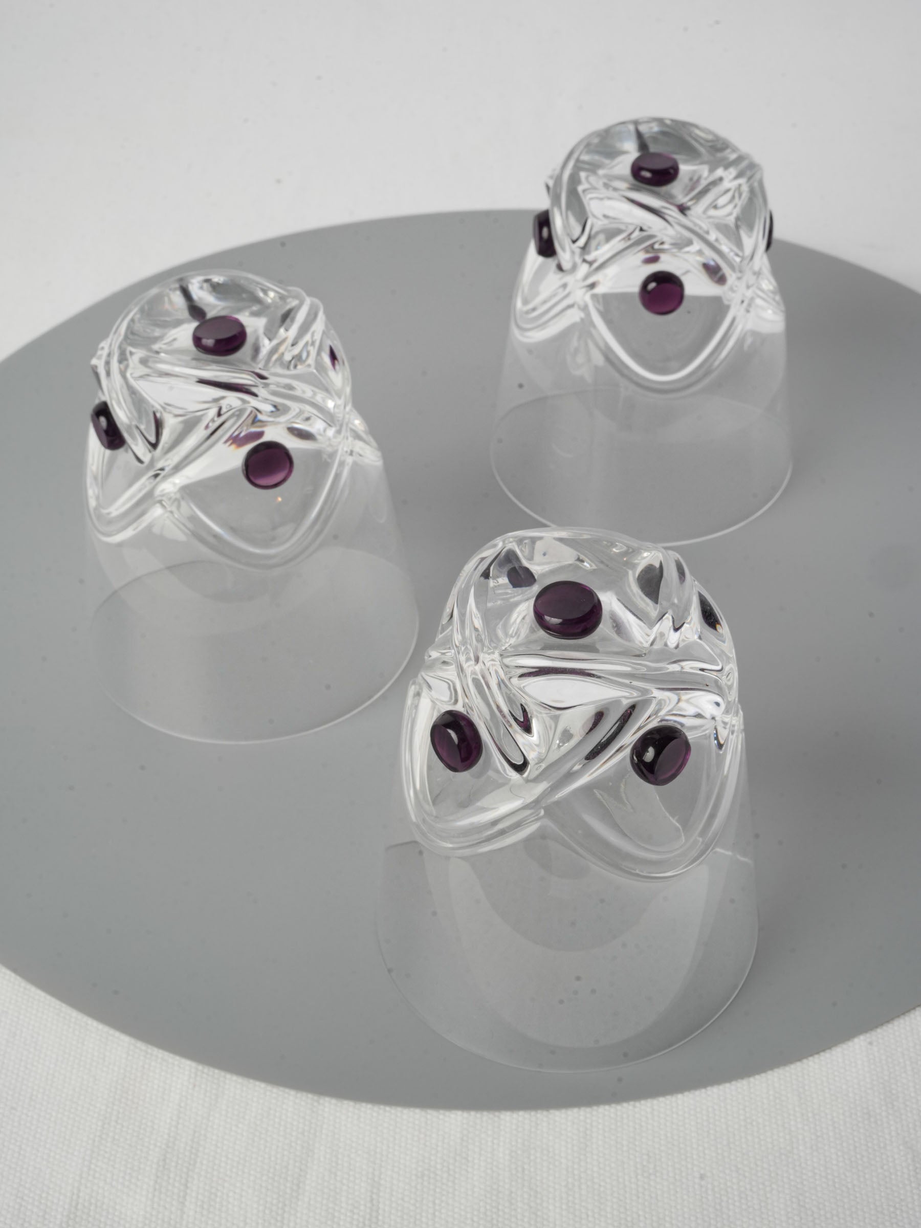 Signed Lalique crystal barware set