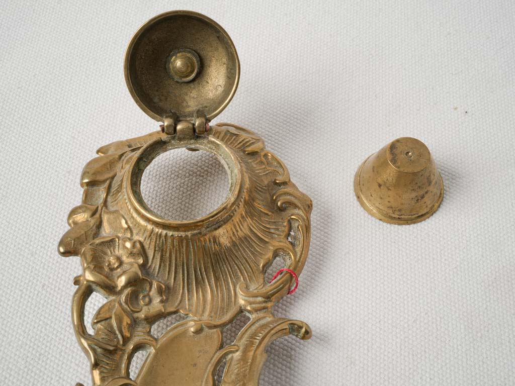 Warm patina Rococo pen holder