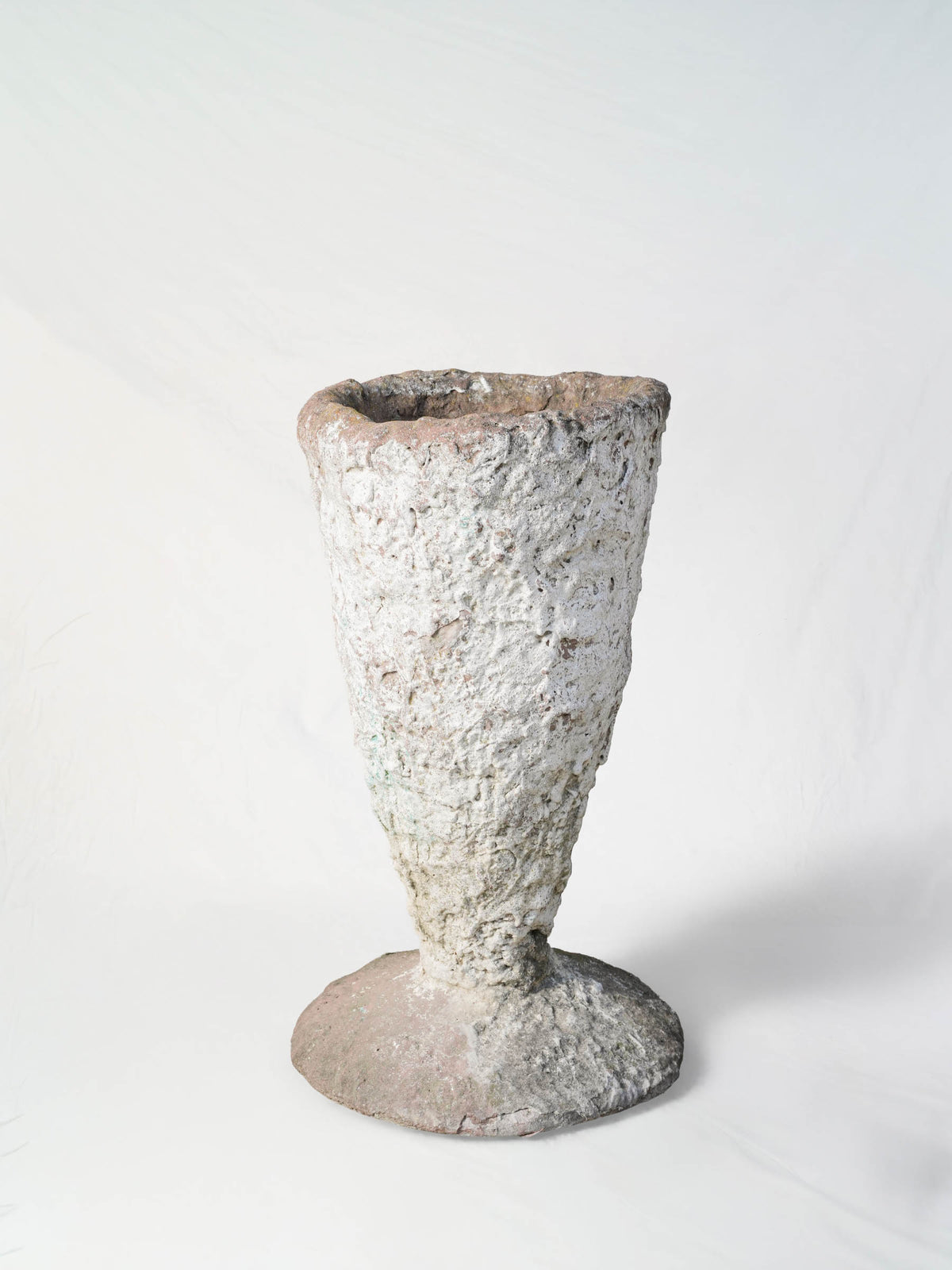 Large Sculptural 1980s Concrete Planter w/ Textured Finish - 25½"