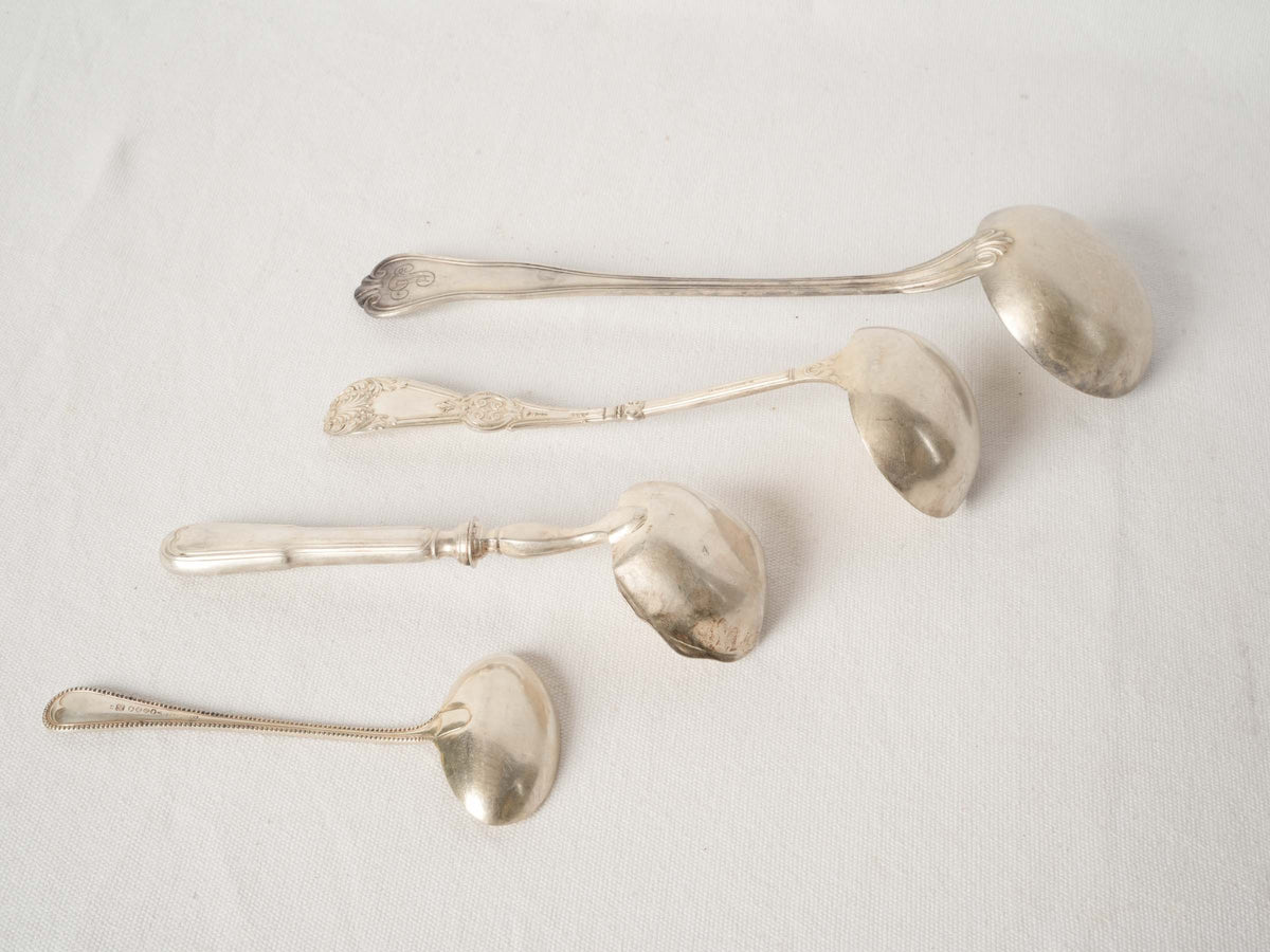 Set of Four Antique French Silver-Plated Ladles