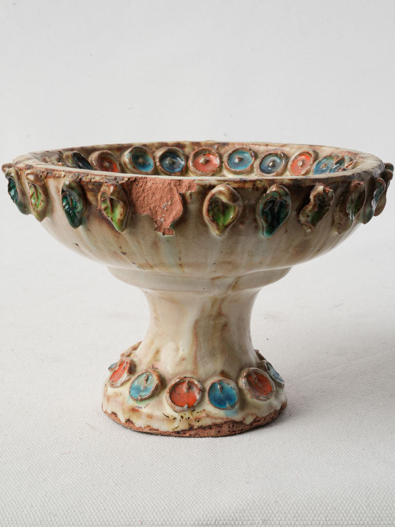 Jewel-toned glazed ceramic chalice
