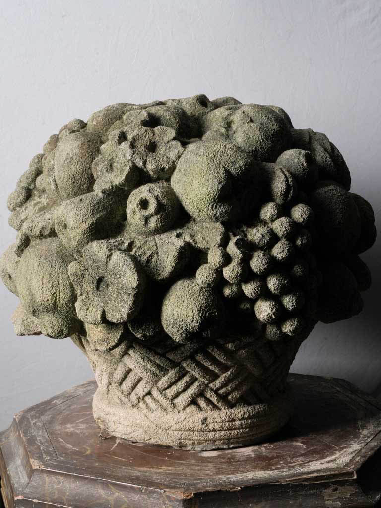 Timeworn stone garden sculptures