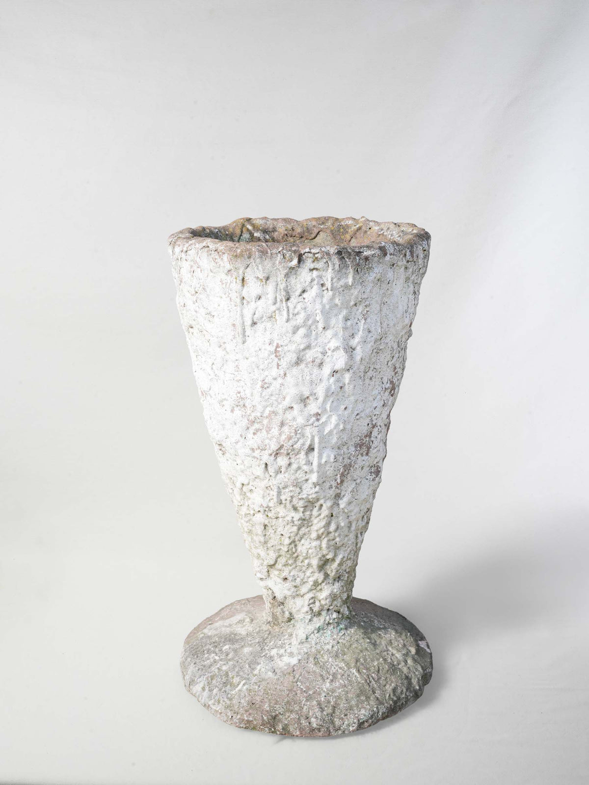 Large Sculptural 1980s Concrete Planter w/ Textured Finish - 25½"
