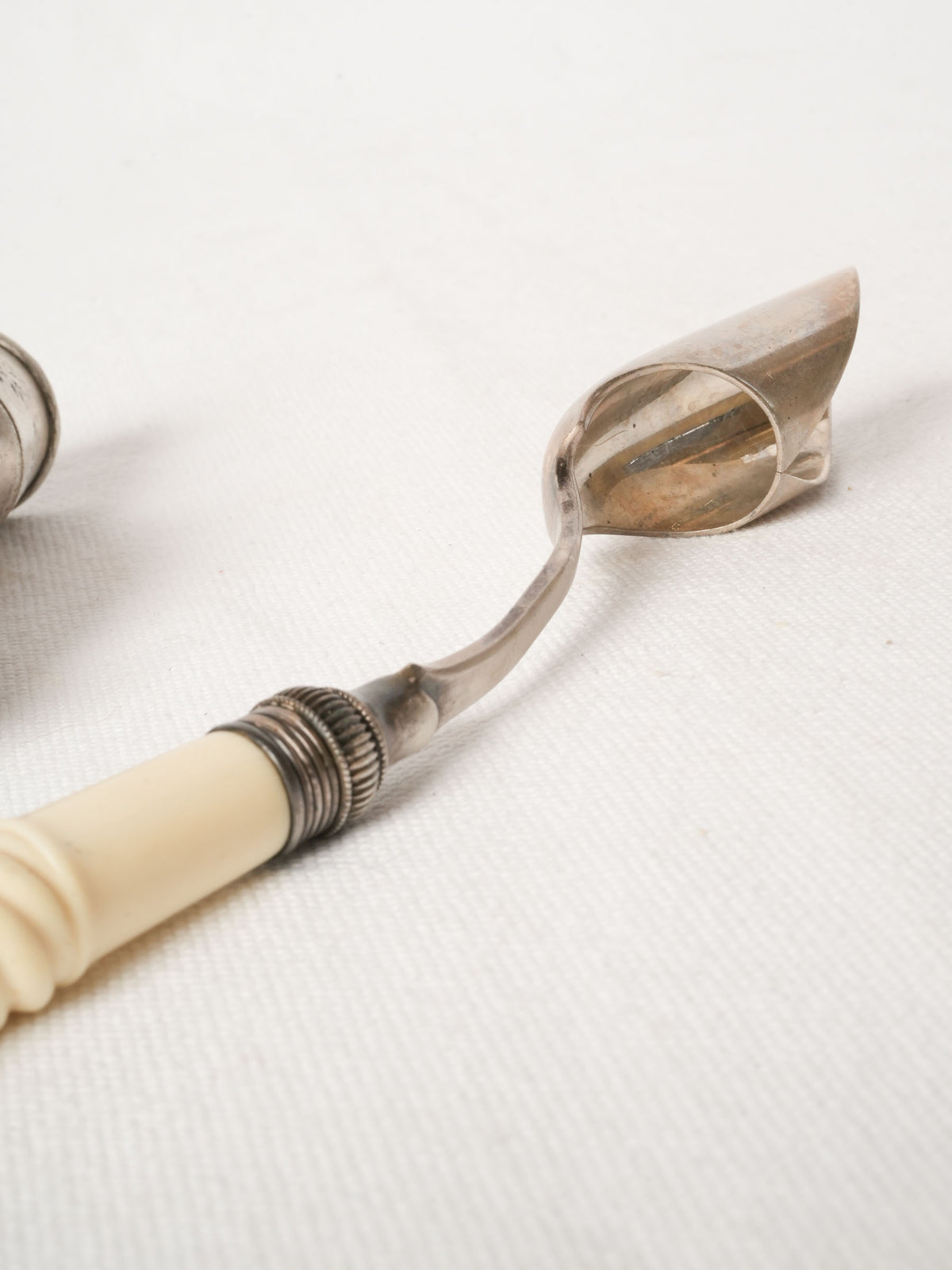 Antique French Silver-Plate Gigot Holder and Marrow Scoop Set