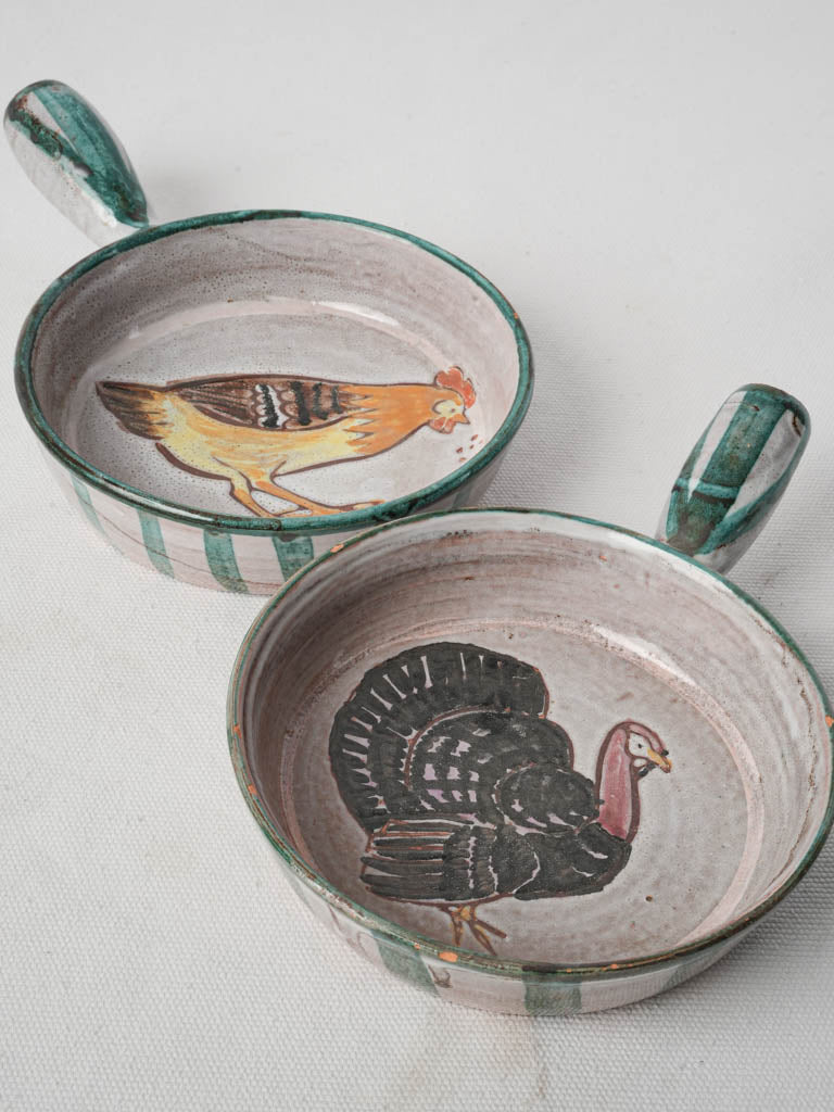 Vintage Vallauris pottery casseroles  