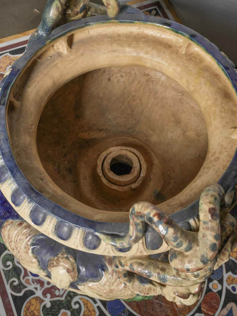 Unique Palissy-style collectible tabletop centerpiece