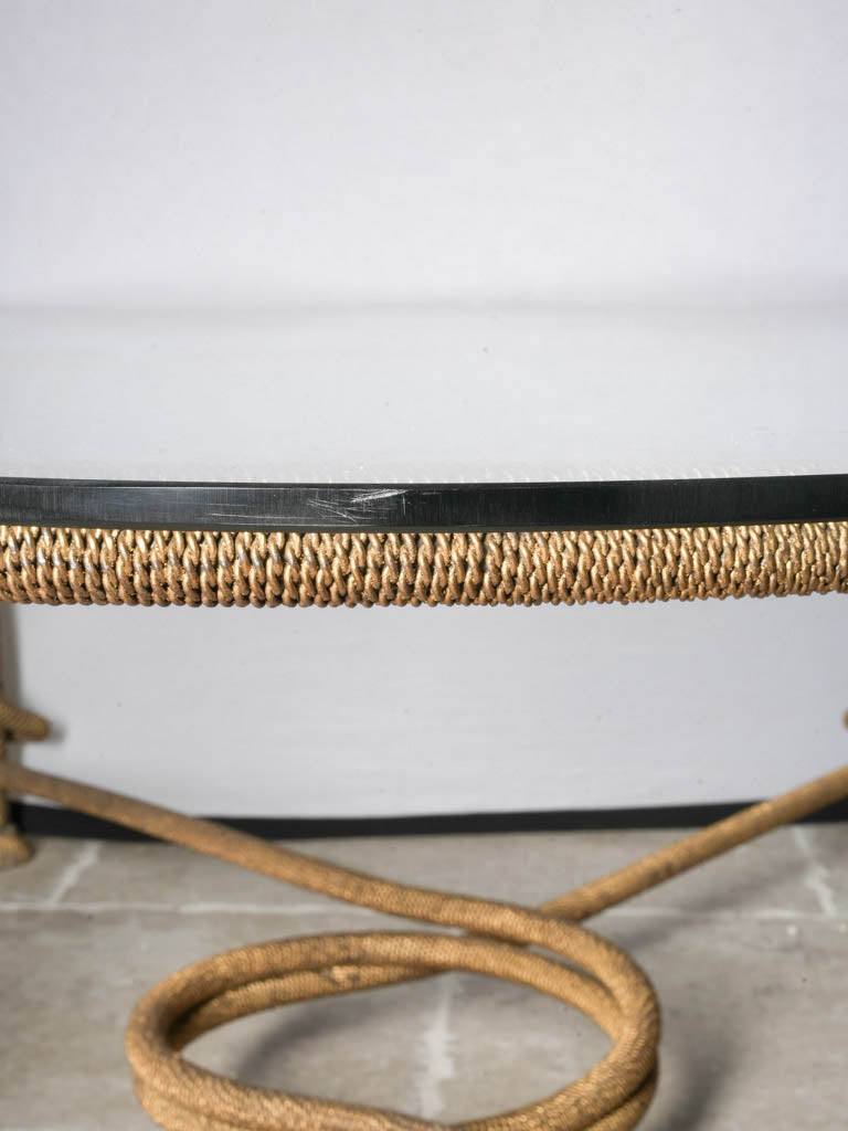 Antiqued gold patina table