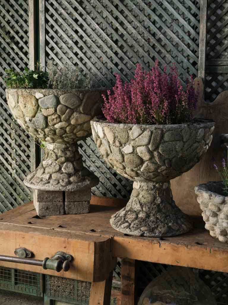 1950s sculptural garden planters
