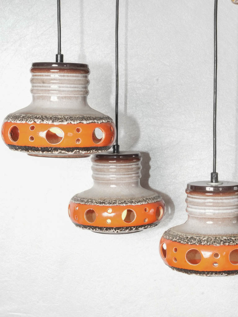 Retro German glazed terracotta lamp
