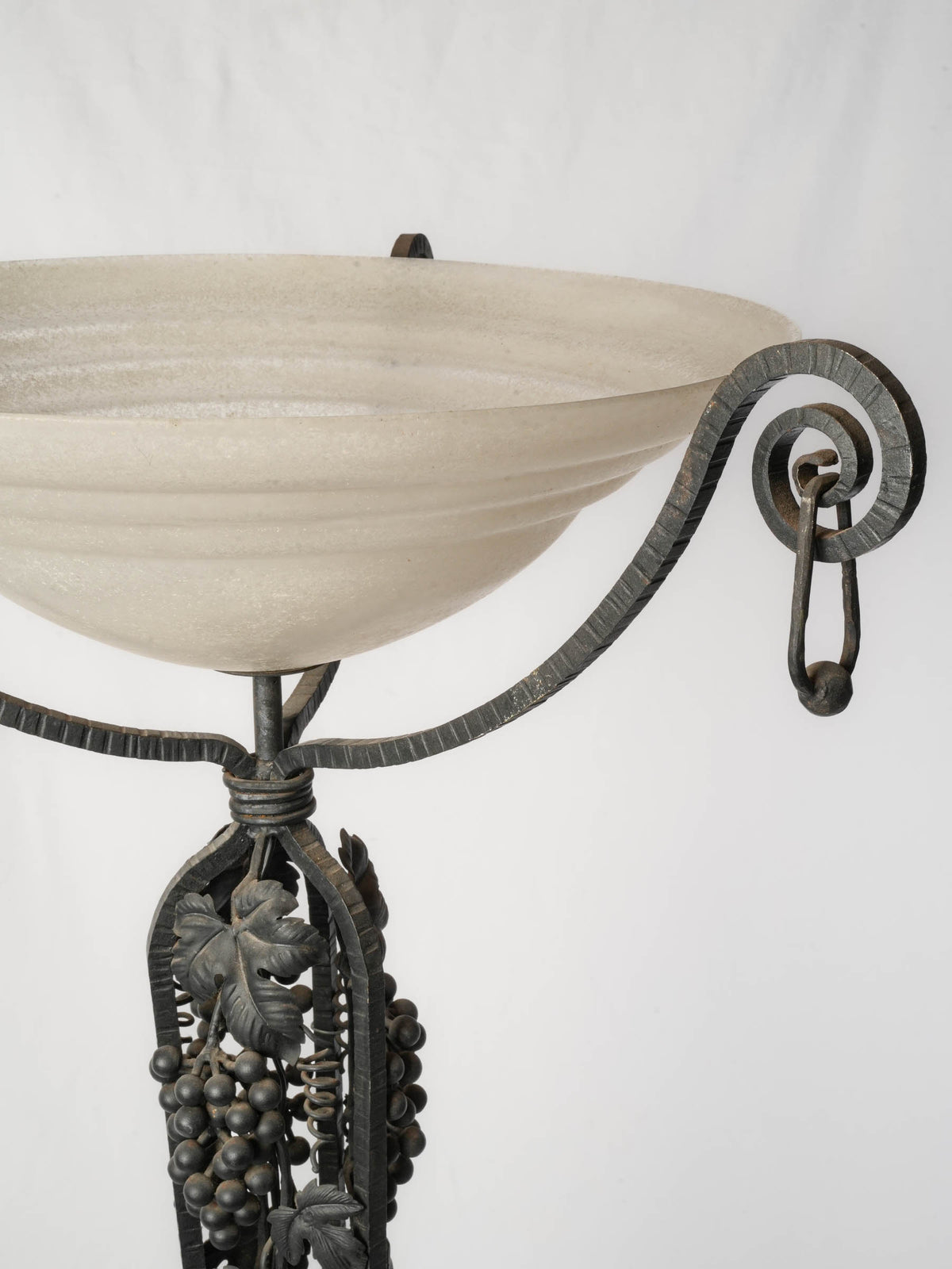 1930s French Art Deco Wrought-Iron Floor Lamp with Grapevine Decoration - 72¾"