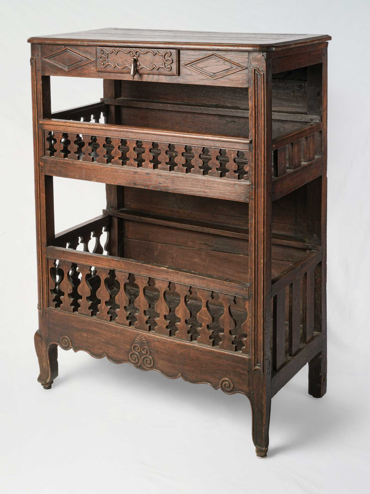Small 19th-Century French Country Vaisselier w/ Openwork Galleries - 46½" x 33½"