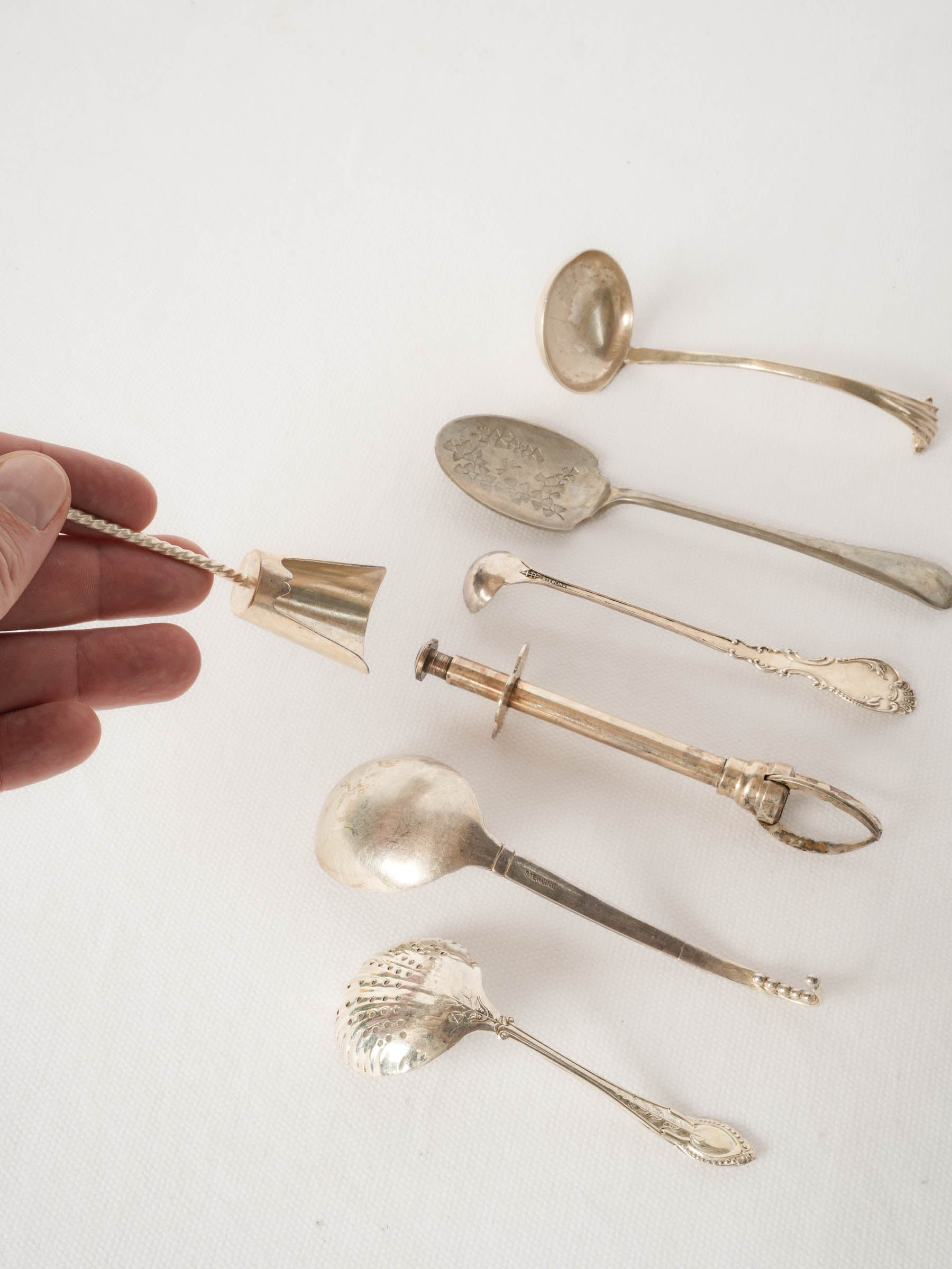 Collection of Antique Silver Plated Sugar Serving Spoons