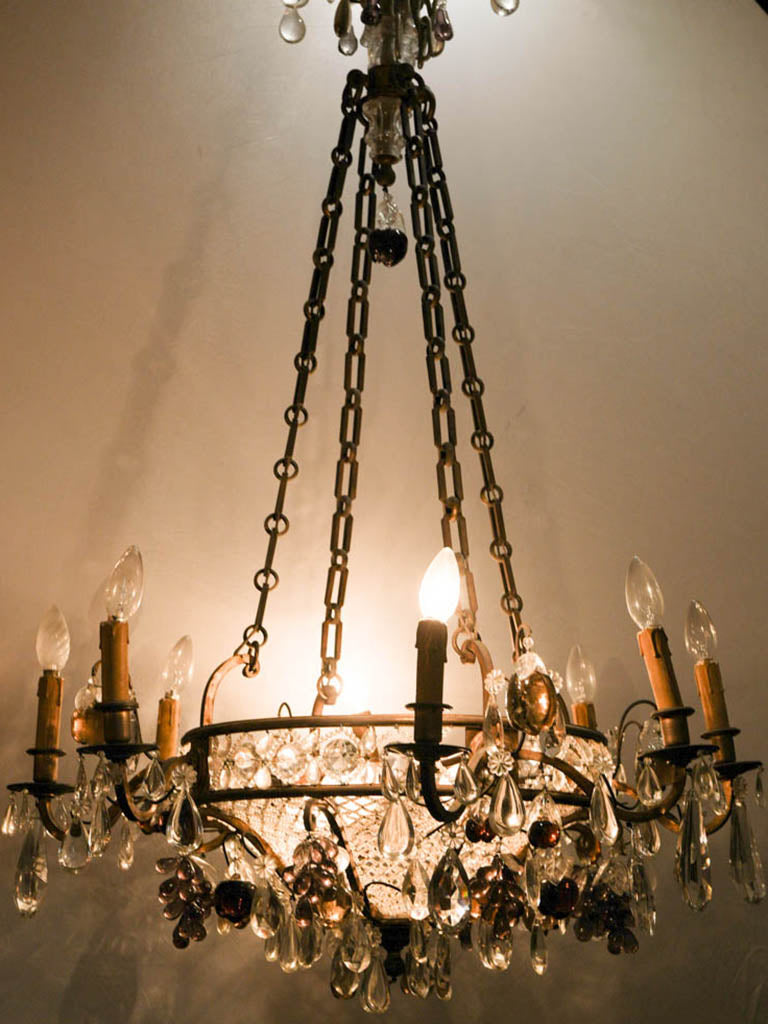 Lavish Baccarat gilt bronze chandelier