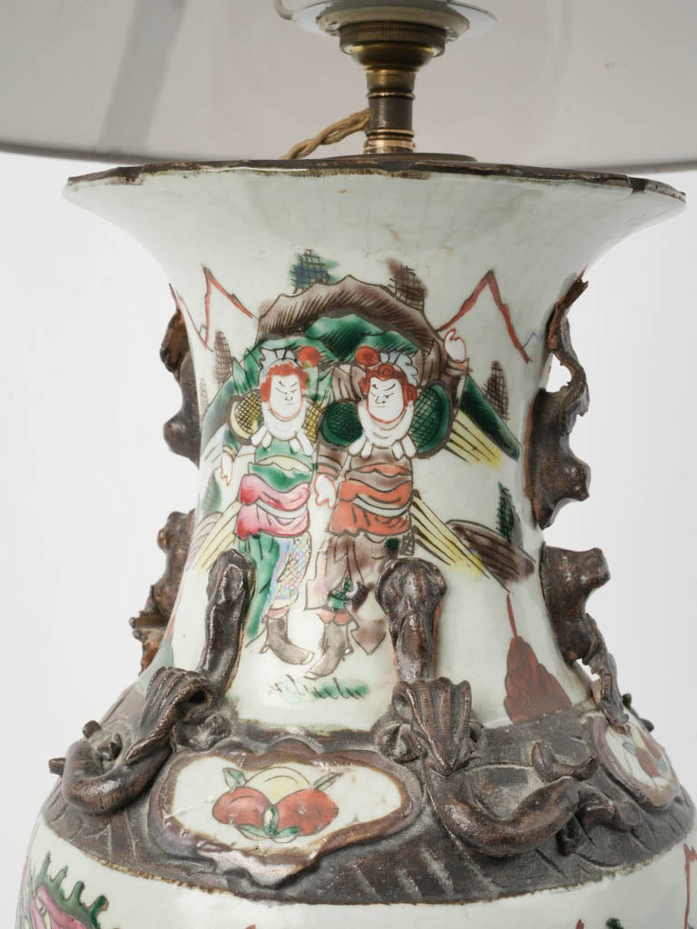 Vintage Chinese porcelain baluster lamp