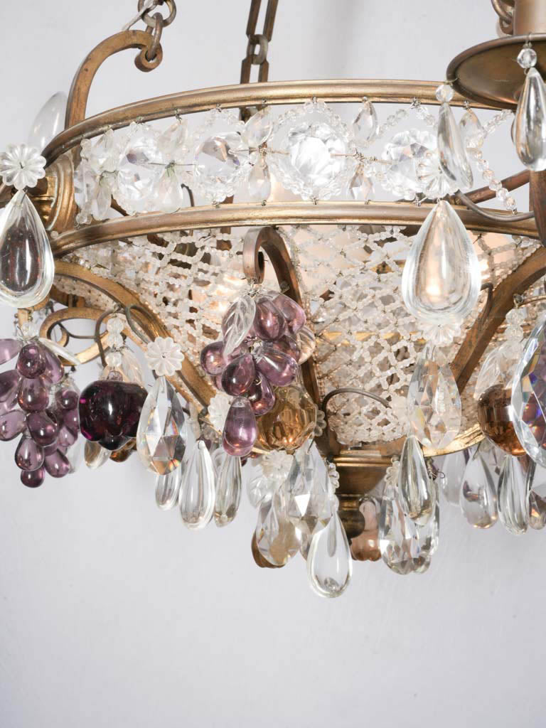 Vintage amethyst glass chandelier
