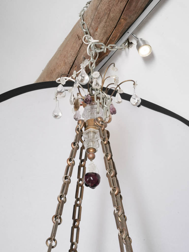 Refined patinated bronze chandelier