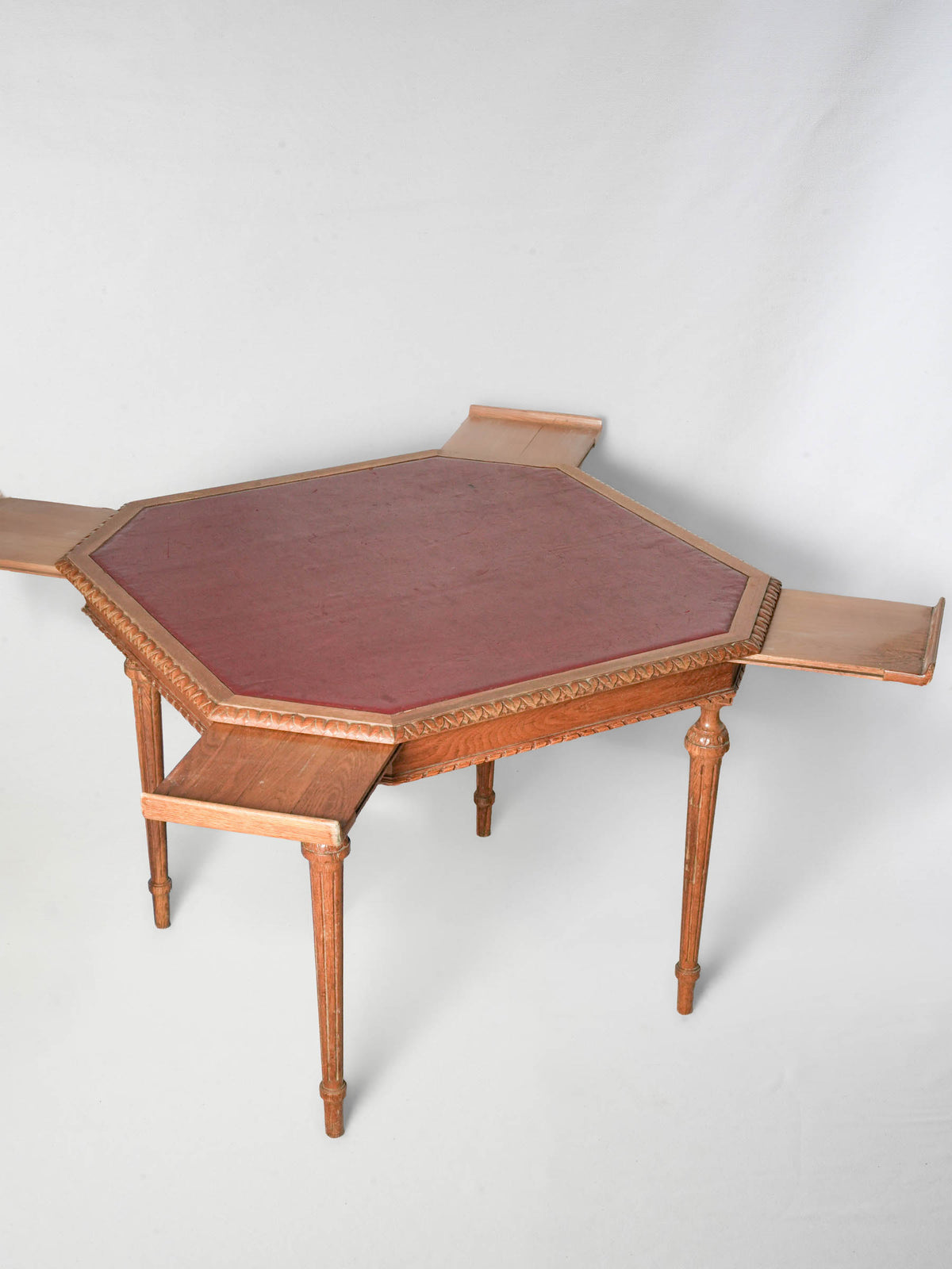 Louis XVI-Style Oak Games Table with Four Pull-Out Trays
