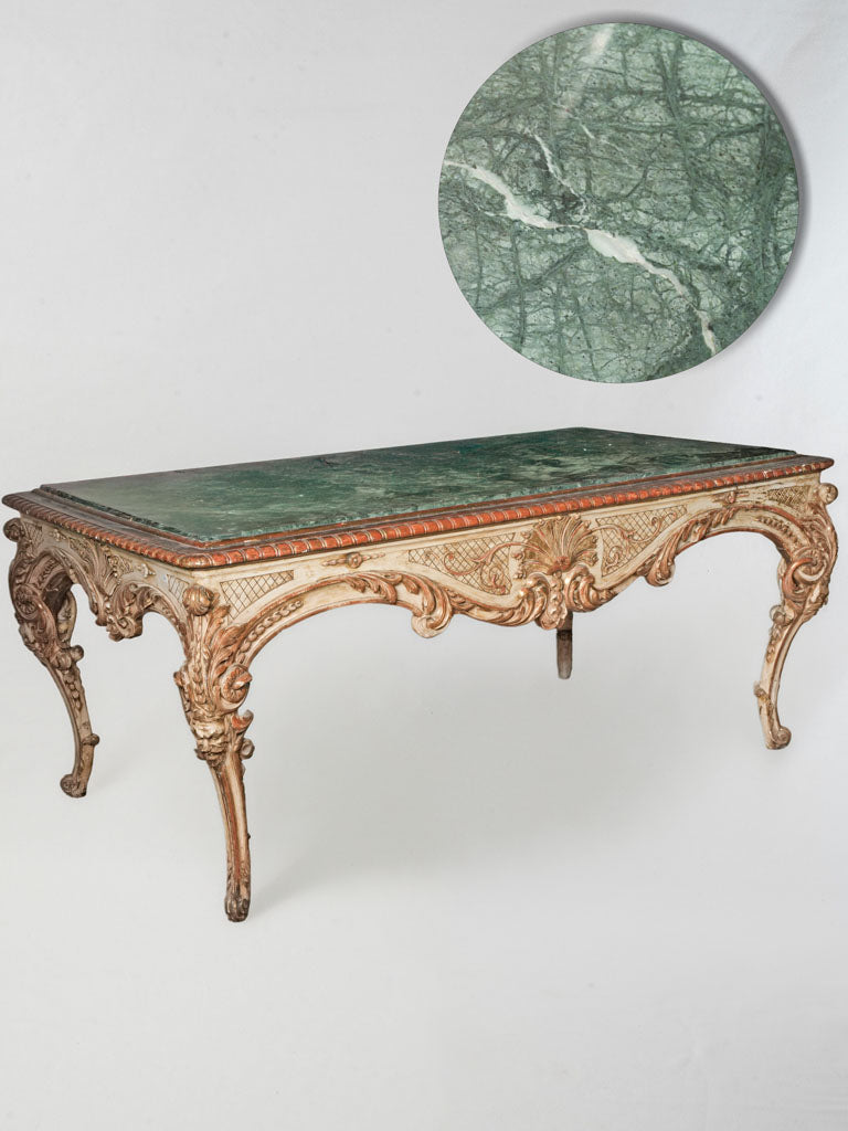 Antique verdant marble center table