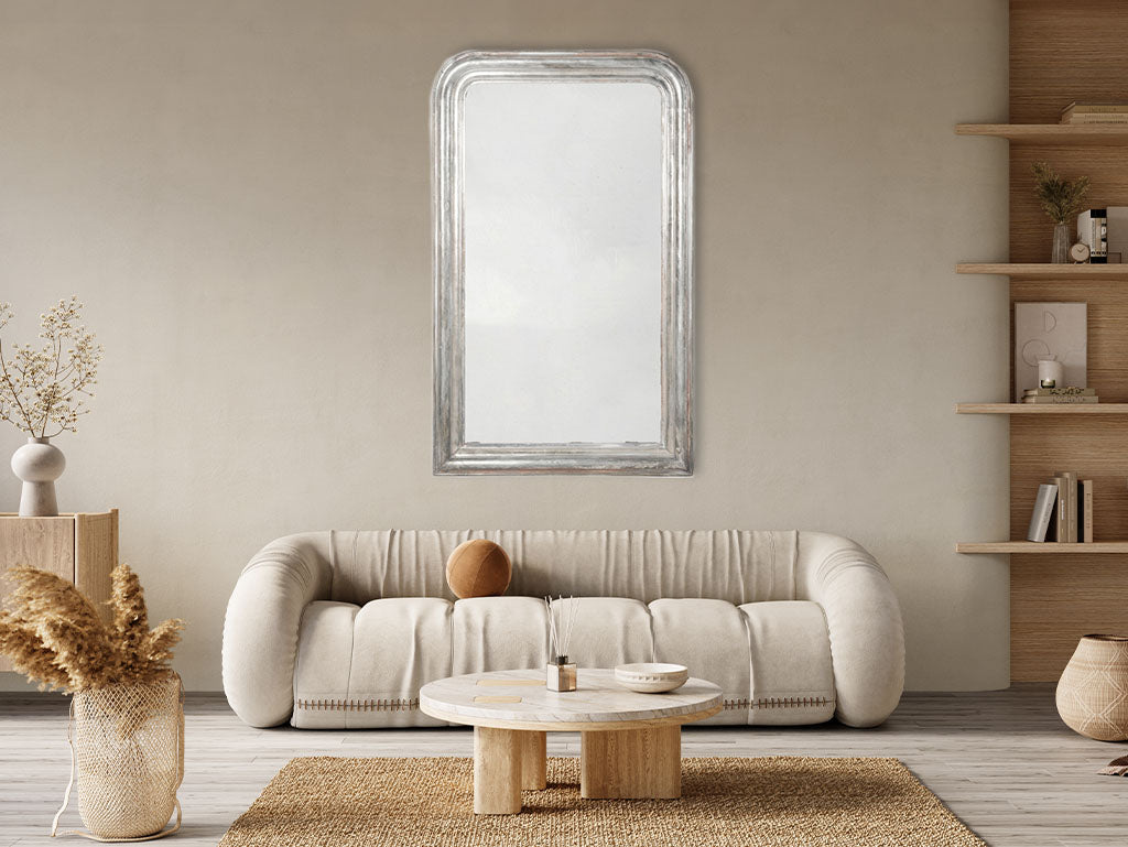 Historical decorative silver mirror  
