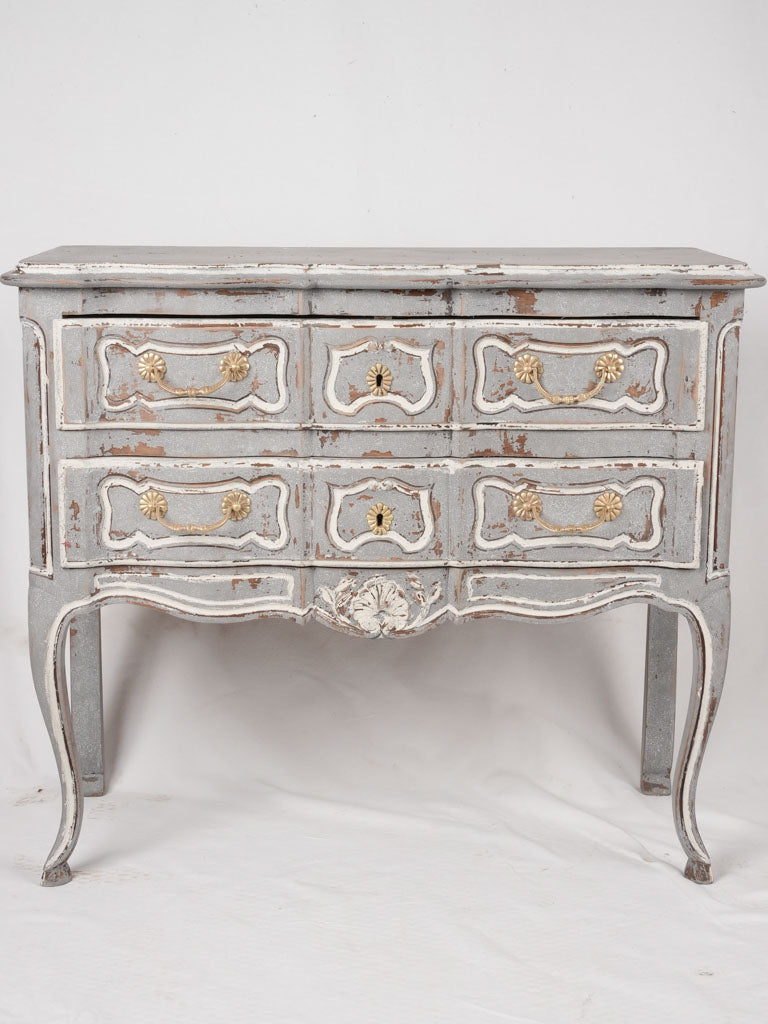 Vintage beige patina French commode