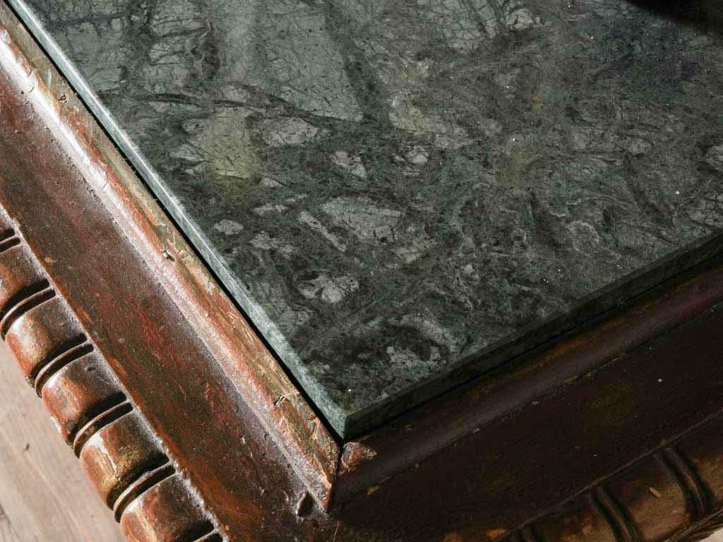 Exuberant scrolling foliage apron