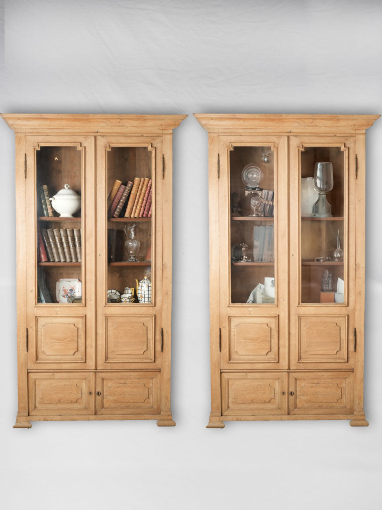 Pair of antique French bookcases / storage cabinets - early 20th century 94½" x 47¾"