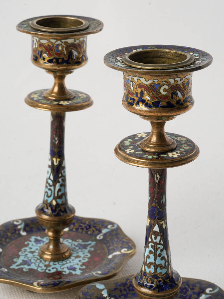 Intricate scrolling motif candlesticks