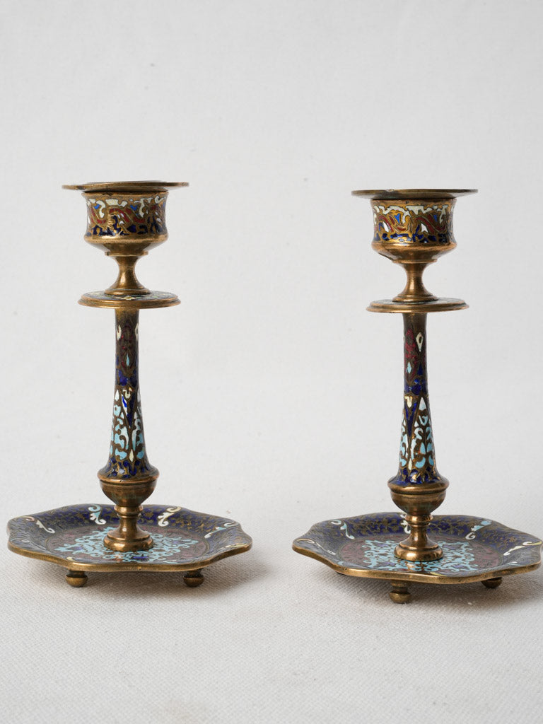 Elegant Barbedienne-style bronze candlesticks  
