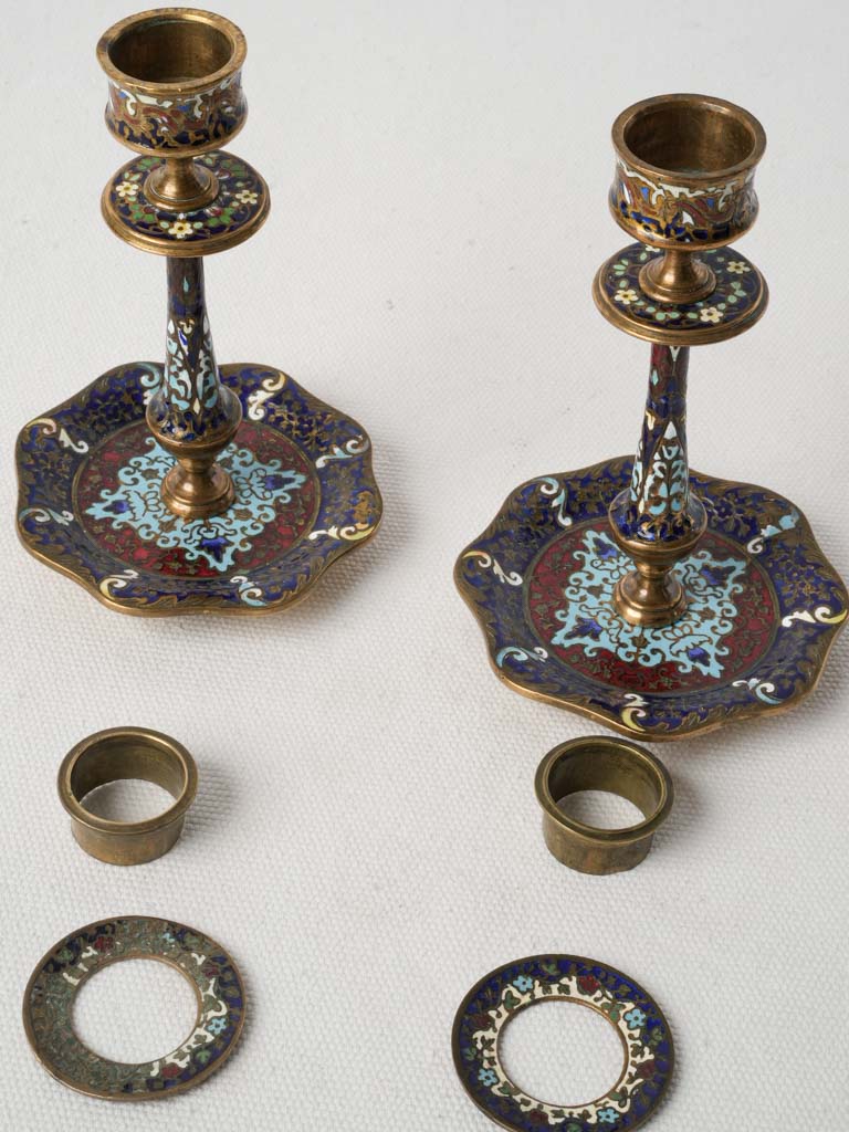 Exotic Orientalist design candlesticks  