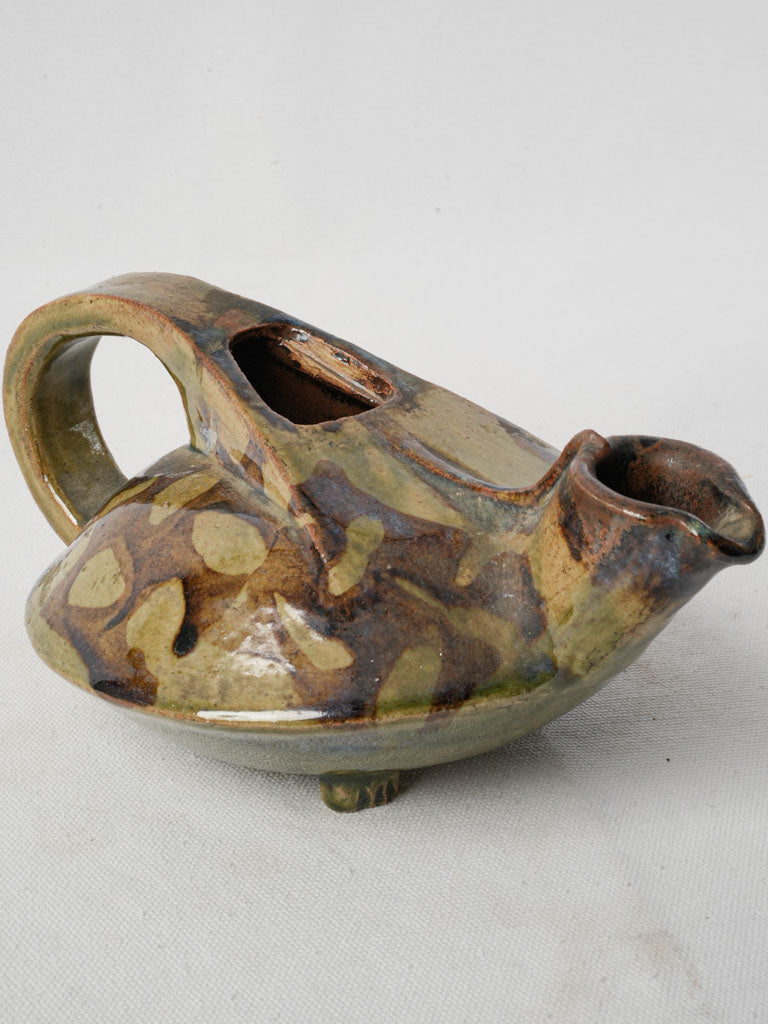 Sculptural refined faïence teapot