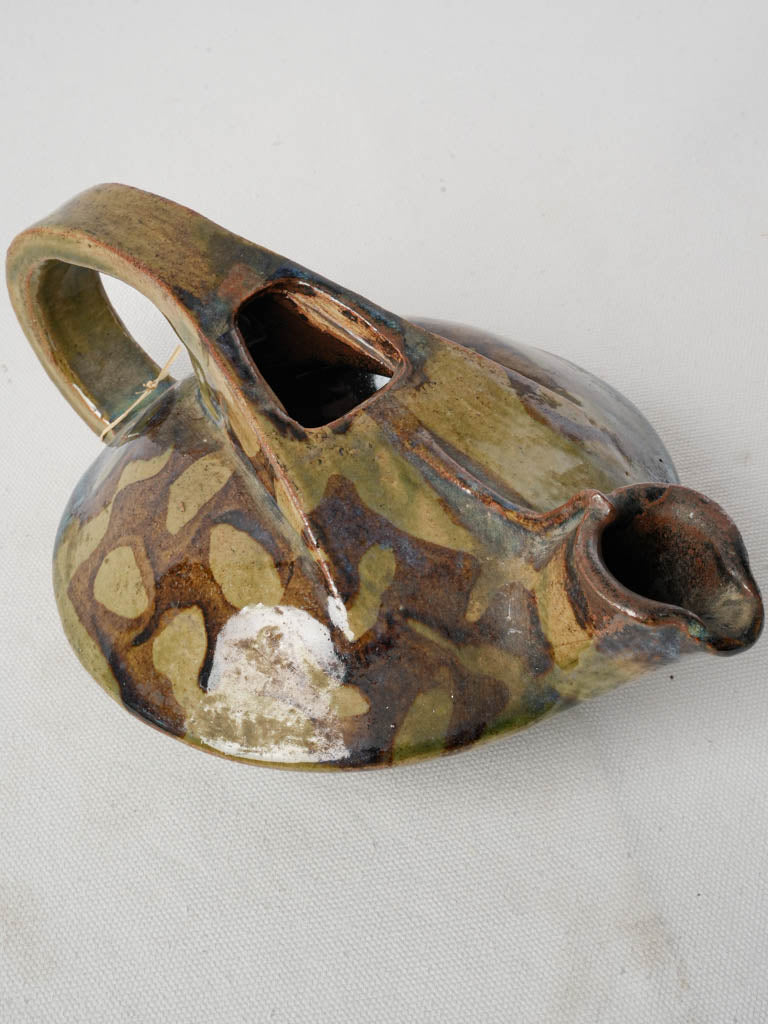 Olive ochre glazed teapot