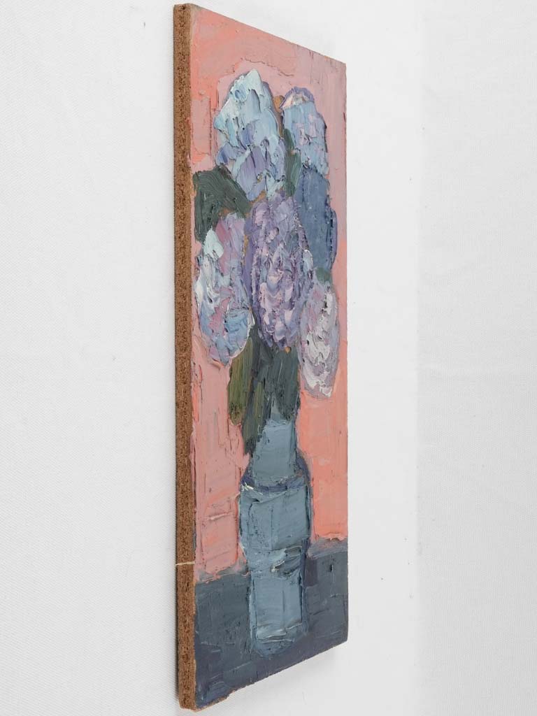 Costa's delicate hydrangeas in blue vase