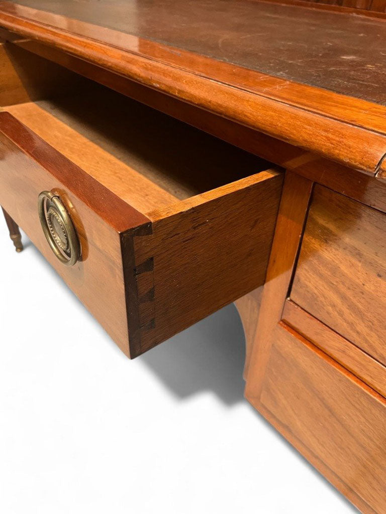 Refined brass hardware writing desk