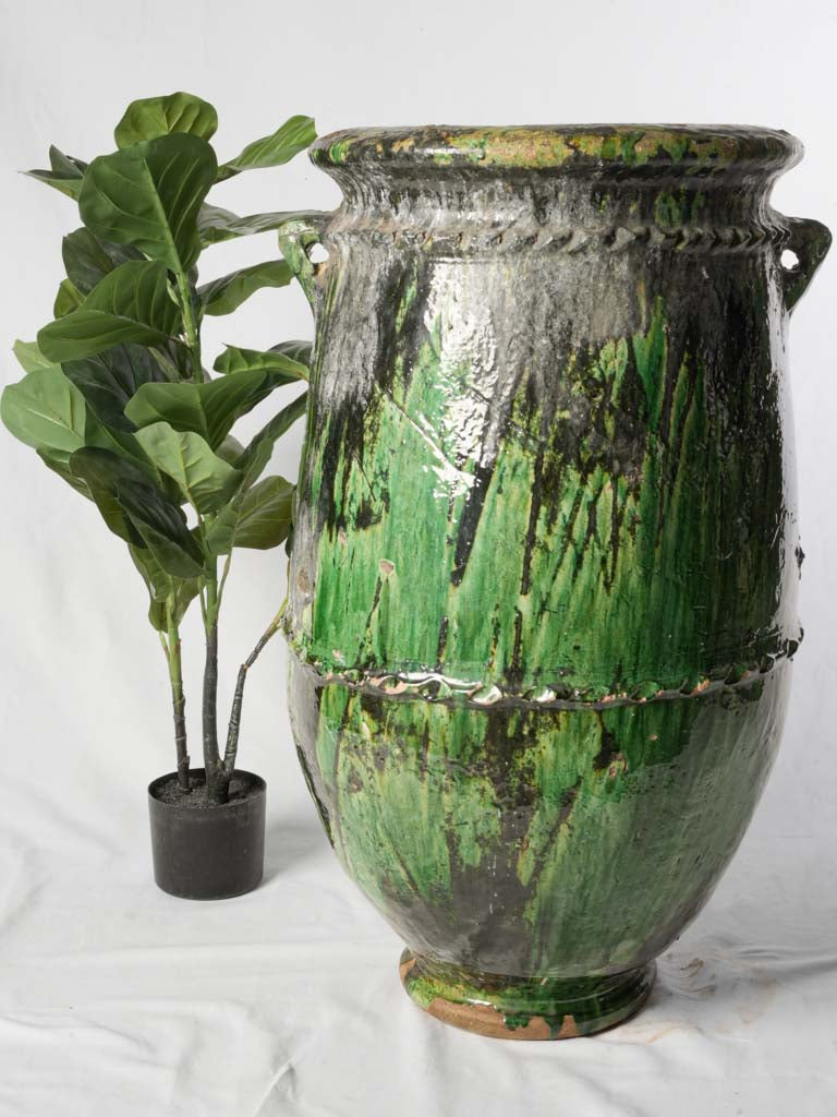 Vintage green terracotta statement jars