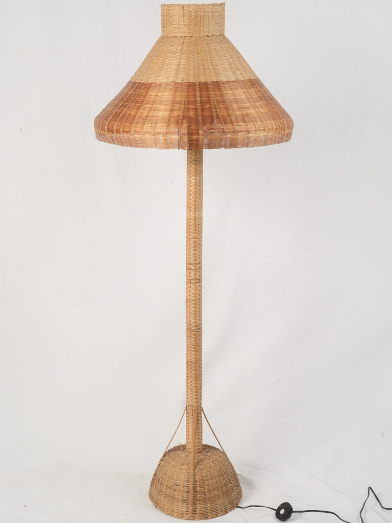 Vintage elegant rattan floor lamp